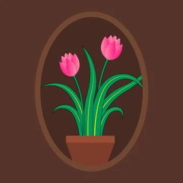 Lily flower in frame Stock-Illustration