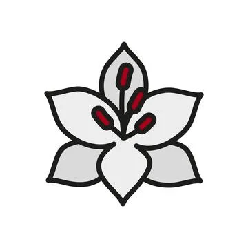 Lily flower icon features a clean and versatile style, perfect for represen.. Stock Illustration