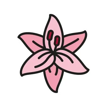 Lily flower icon features a clean and versatile style, perfect for represen.. Stock Illustration
