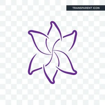 Lily flower vector icon isolated on transparent background, lily flower logo  Stock Illustration
