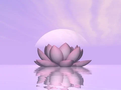 Lily lotus flower - 3D render Stock Illustration