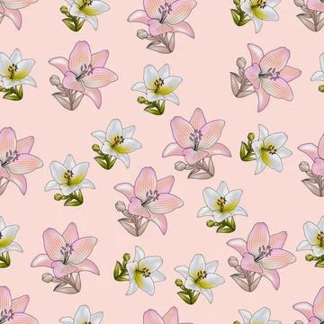 Lily pattern Stock Illustration