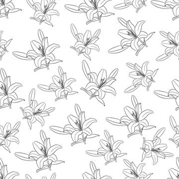 Lily pattern Stock Illustration