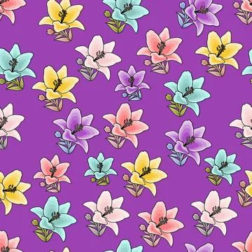 Lily pattern Stock Illustration