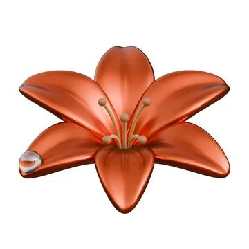 Lily Petals 3D Design Element Stock Illustration