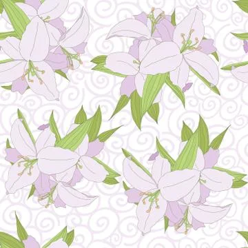 Lily seamless pattern vector Illustrazione stock