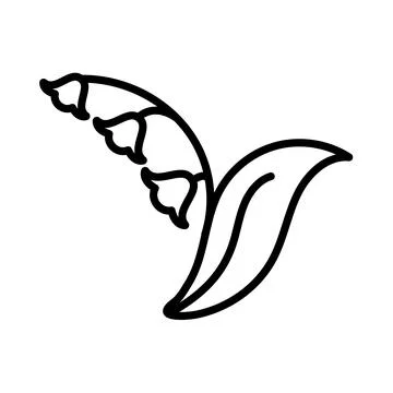 Lily of the valley line icon Stock Illustration