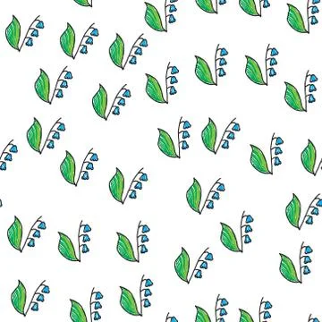 Lily of the valley. Seamless pattern. vector illustration. Stock Illustration