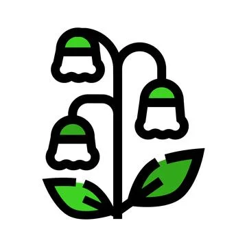 Lily of the valley vector icon symbol blooming in spring Stock Illustration