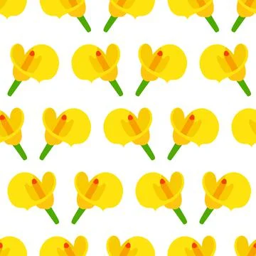 Lily yellow calla seamless pattern textile print. repeat pattern background d Illustrazione stock