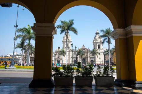 Lima cathedral in peru Stock Photos