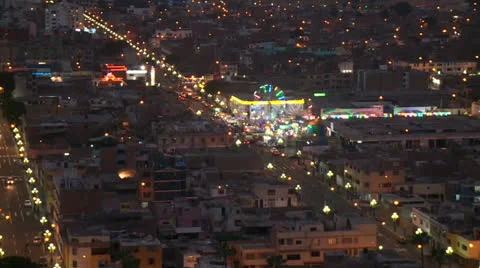 Lima at Night, Panoramic view, Peru Stock Footage 24684749