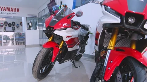 Lima, Peru. 16 January 2026, Yamaha r3 yzf 70th anniversary edition sportbike in Stock Footage 327302168
