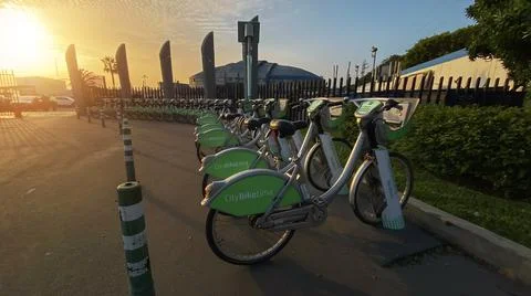 Lima, Peru, 2022. Users access the CitybikeLima rental APP at the Miraflores Stock Photos