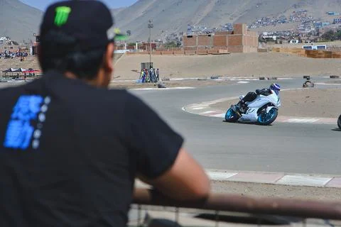 Lima, Peru 2023. Unknown pilots competing in Motopark Santa Rosa CHAMPIONSHIP. 스톡 사진