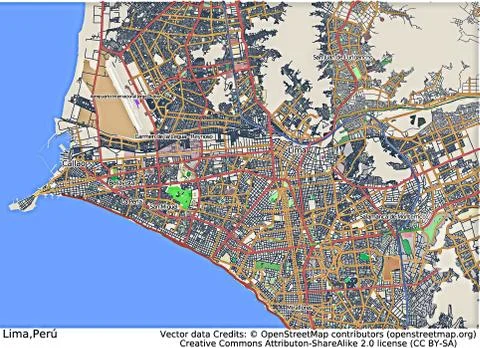 Lima Peru aerial view Stock Illustration