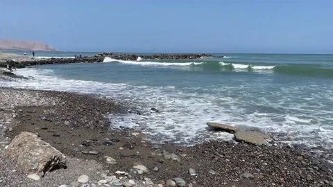 Lima, Peru, black sand on the beach Peru May 2022 Stock Footage 204842825