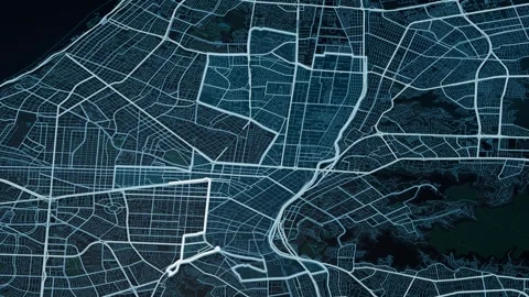 Lima Peru Glowing Digital Map Animation 4K Vidéo 337099941