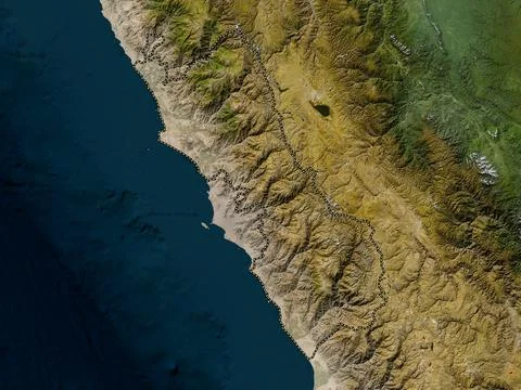 Lima, Peru. Low resolution satellite map Stock Illustration