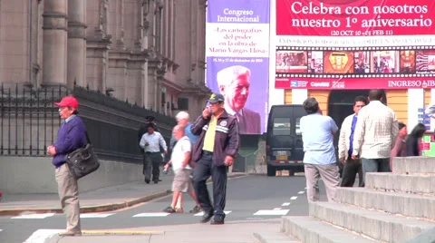 Lima, Peru main square 库存影片 1070953