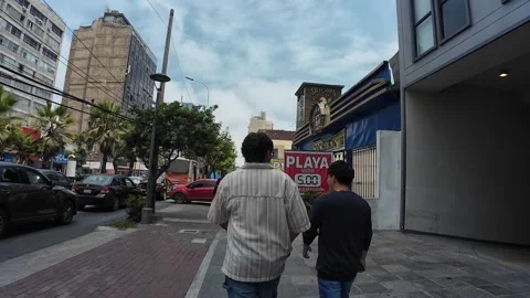 Lima, Peru - March 14, 2026 - walking in the neighborhood of Miraflores Stock-Footage 336906718