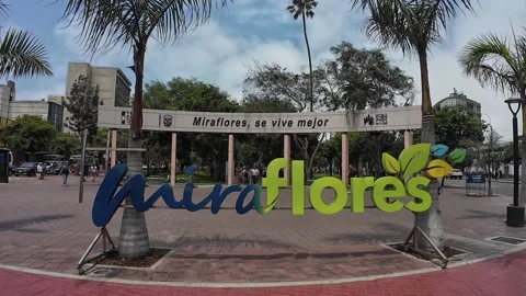 Lima, Peru - March 14, 2026 - walking in the neighborhood of Miraflores Stock Footage 336907390