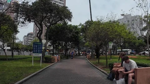 Lima, Peru - March 14, 2026 - walking in the neighborhood of Miraflores 動画素材 336951022