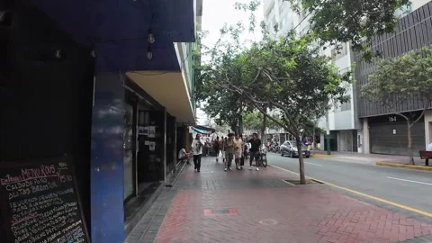 Lima, Peru - March 14, 2026 - walking in the neighborhood of Miraflores 스톡 동영상 336999990