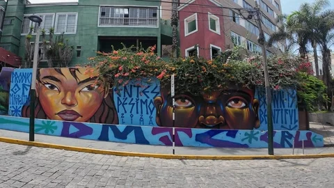 Lima, Peru - March 3, 2026 - the street art neighborhood of Barranco Stock-Footage 336817074