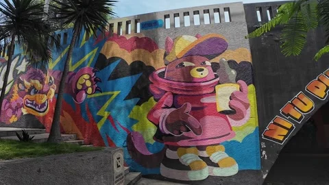 Lima, Peru - March 3, 2026 - the street art neighborhood of Barranco Vidéo 336840910