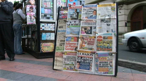 Lima, Peru newspaper stand  Stock Footage 156958