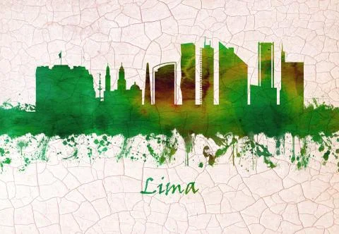 Lima Peru skyline Stock Illustration