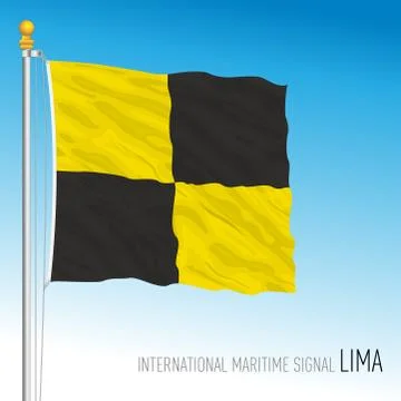Lima signal, international maritime code, flag Illustration