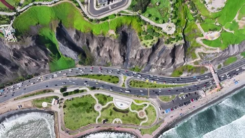 Lima Skyline. Beach Landscape. Downtown District. Travel Destination. Vidéo 337007096