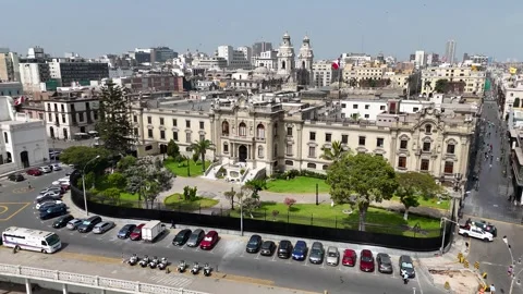 Lima Skyline. Historical Centre Landscape. Downtown City. Rimac River Skyline. Stock Footage 345693196