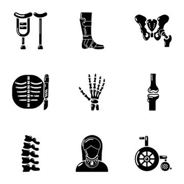 Limb icons set, simple style Illustrazione stock