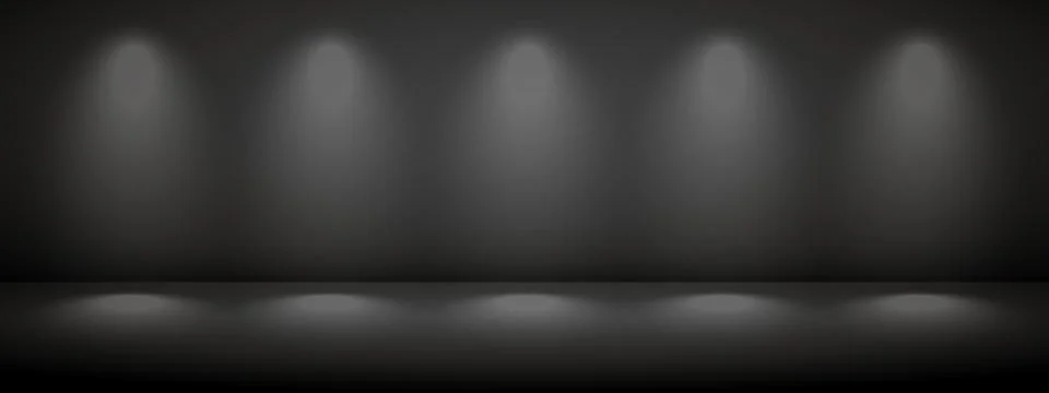Limbo black background with light shadow. Abstract studio gradient bg. Mode.. Stock Illustration