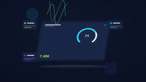Lime and cyan analytics dashboard flat design loop Stock Footage 342628443