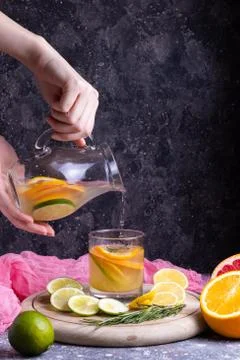 Lime and grapefruit lemonade Foto stock