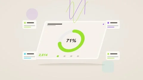 Lime and indigo analytics dashboard flat design loop Stock Footage 342629131