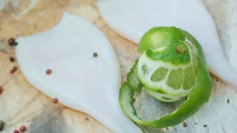 Lime and its rind cutout Stock Footage 146790264