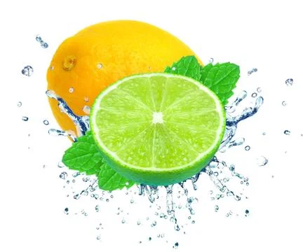 Lime and lemon splash Stock Photos