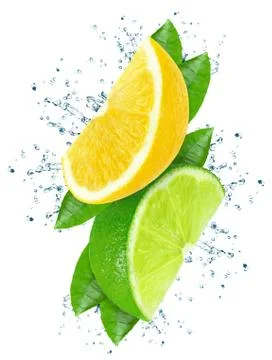 Lime and lemon splash Stock Photos