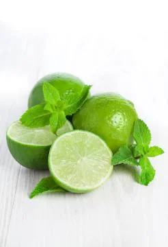 Lime and mint isolated Stock Photos