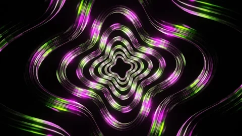 Lime and Pink Moving Spiral Patterns Background VJ Loop in 4K Video stock 251815674
