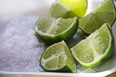 Lime and salt Foto stock
