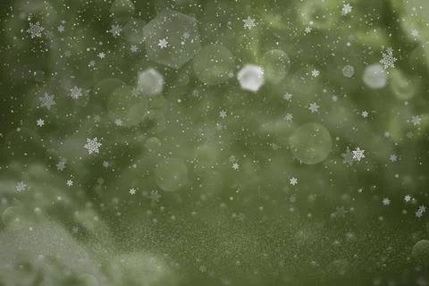 Lime beautiful glossy abstract background glitter lights and falling snow 스톡 일러스트