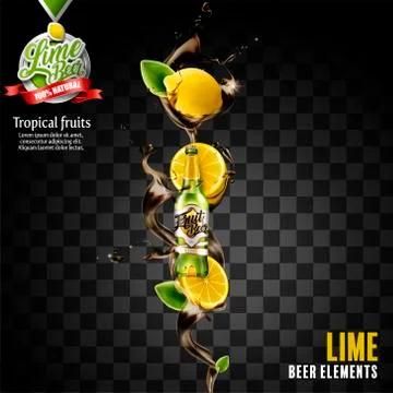 Lime beer element Stock Illustration