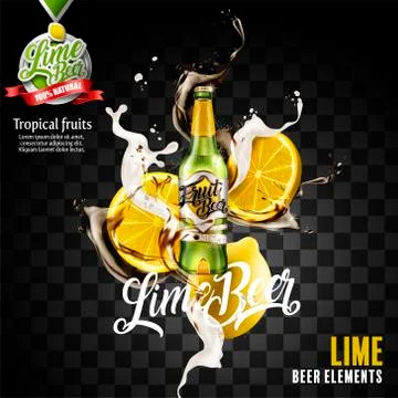 Lime beer element Stock Illustration