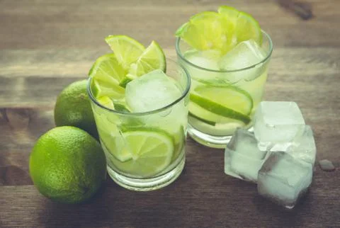 Lime Beverages in Studio Stock Photos